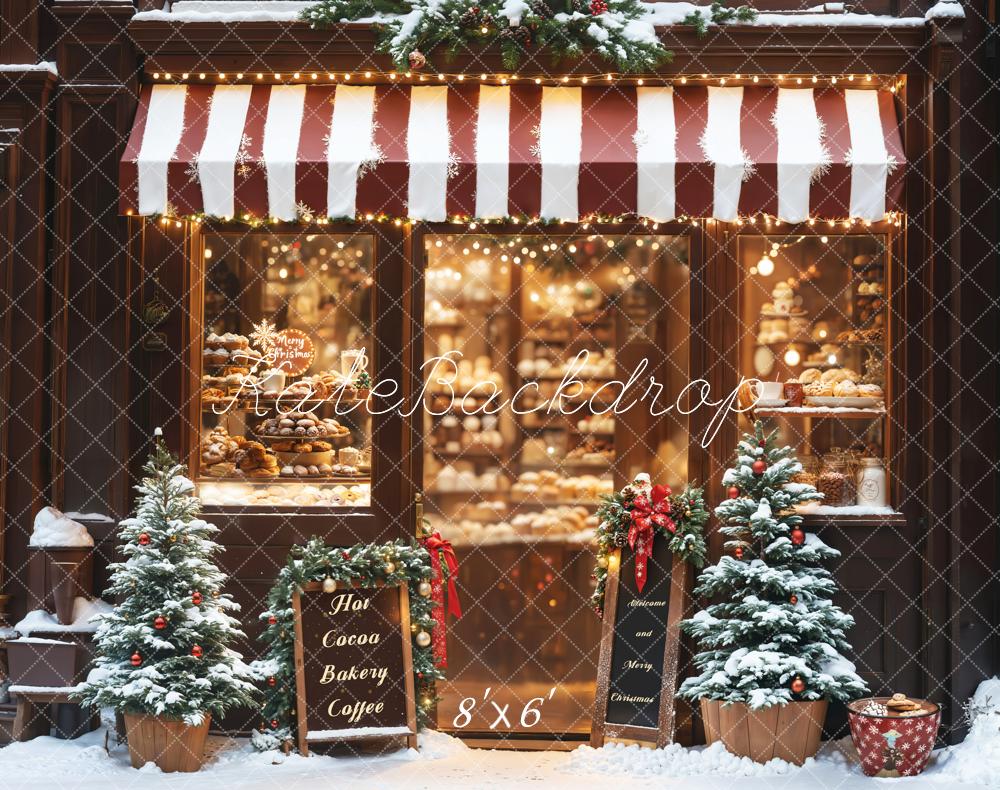 Kate Christmas Bakery Hot Cocoa Shop Backdrop Designed by Emetselch