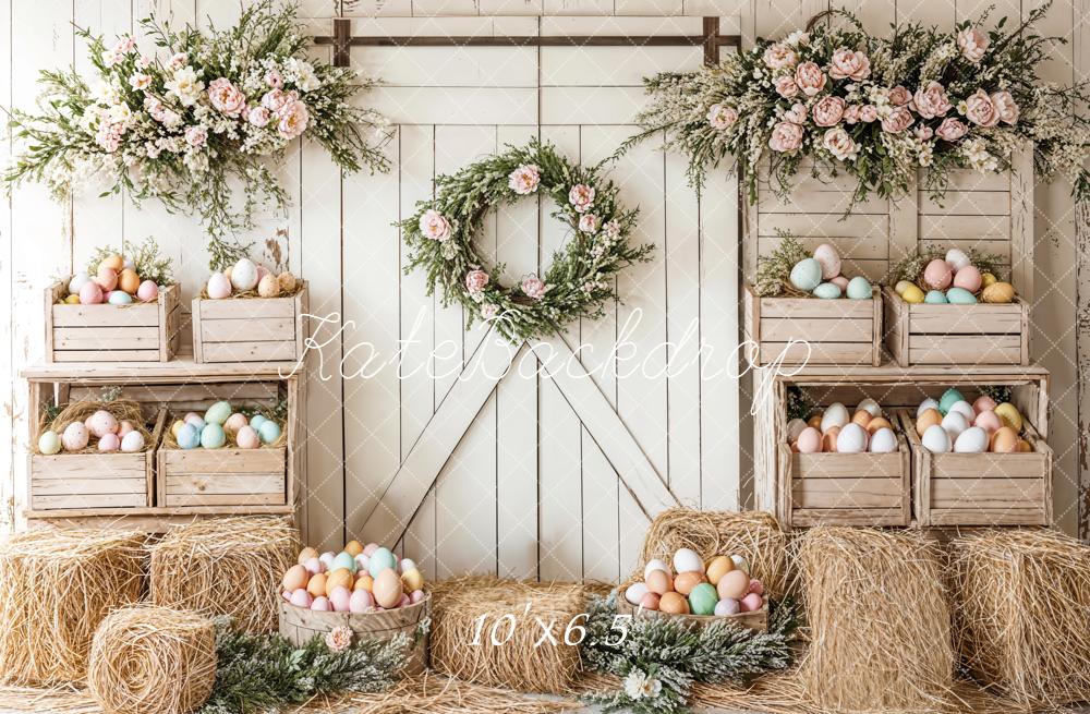 Easter Floral Egg Farmhouse Foto Achtergrond Designed by Emetselch