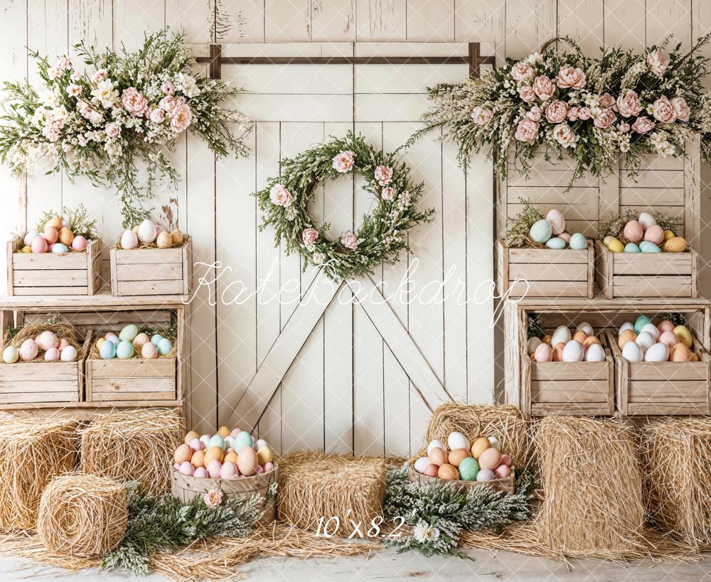 Easter Floral Egg Farmhouse Foto Achtergrond Designed by Emetselch