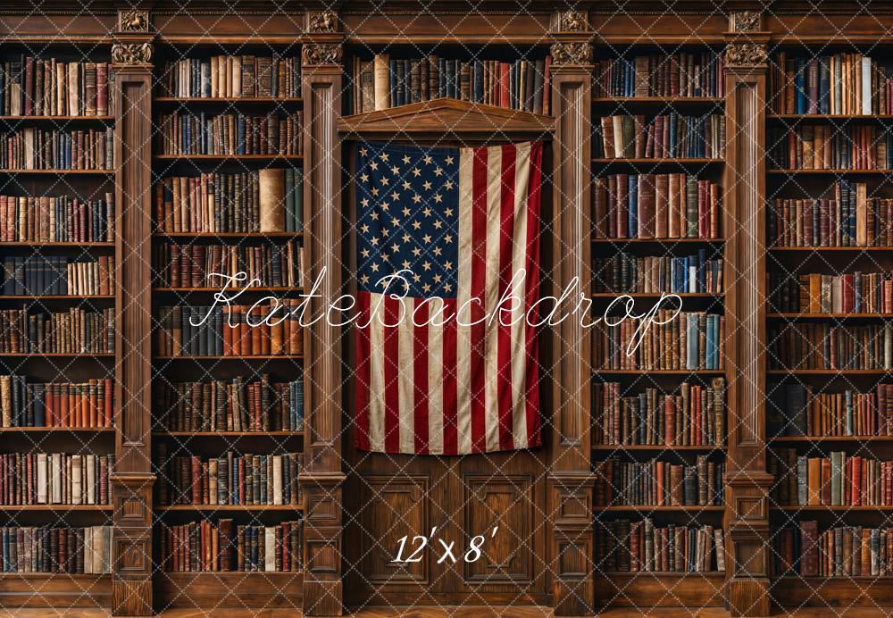 Onafhankelijkheidsdag Bibliotheek Amerikaanse Vlag Foto Achtergrond Designed by Emetselch