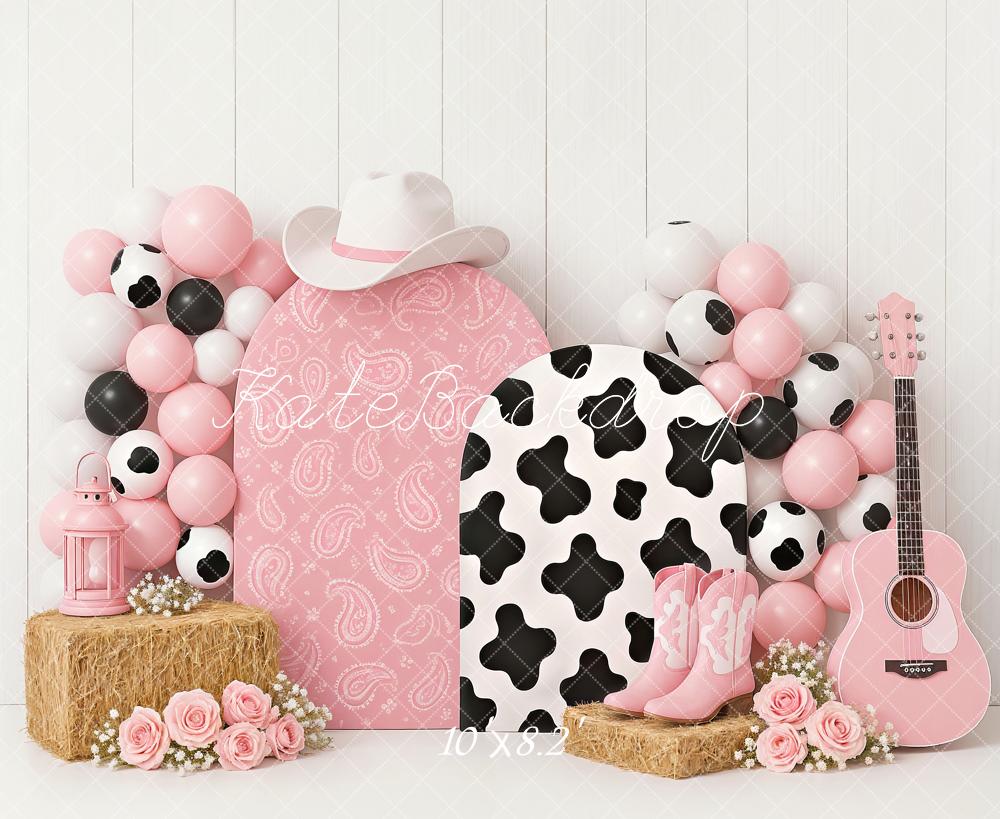 Kate Cake Smash Cowgirl Pink Western Backdrop Designed by Ashley Paul