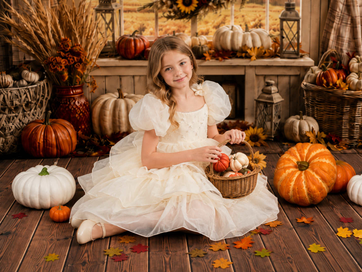 Kate Fall Window Wreath Pumpkin Photo Kit Photography Backdrops&Props Themed Bundle(US ONLY)