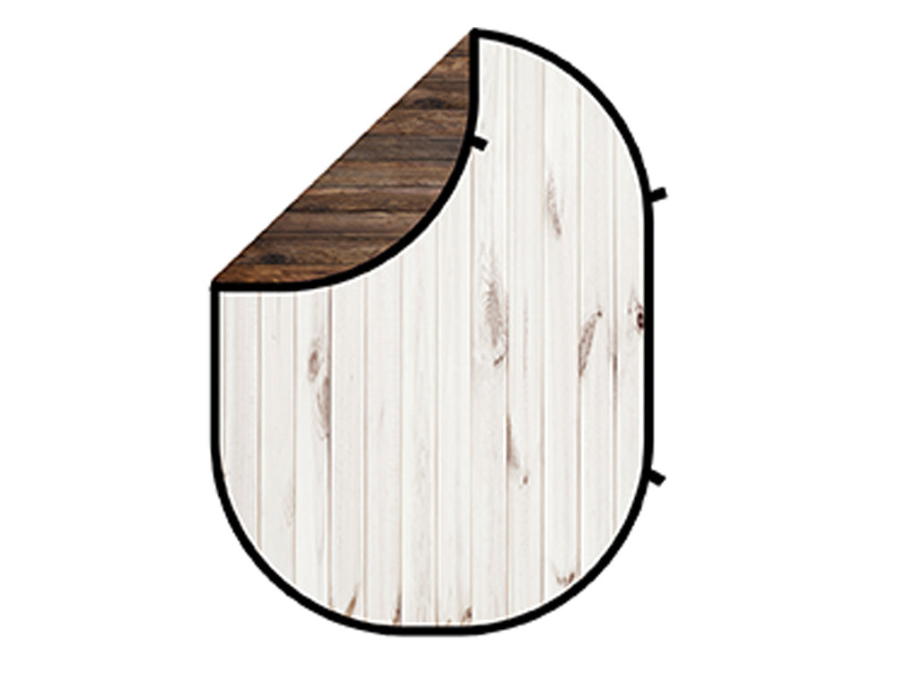 Kate 5X6.5ft Collapsible Backdrop Brown Wood Grain White Wood Plank Texture for Photography