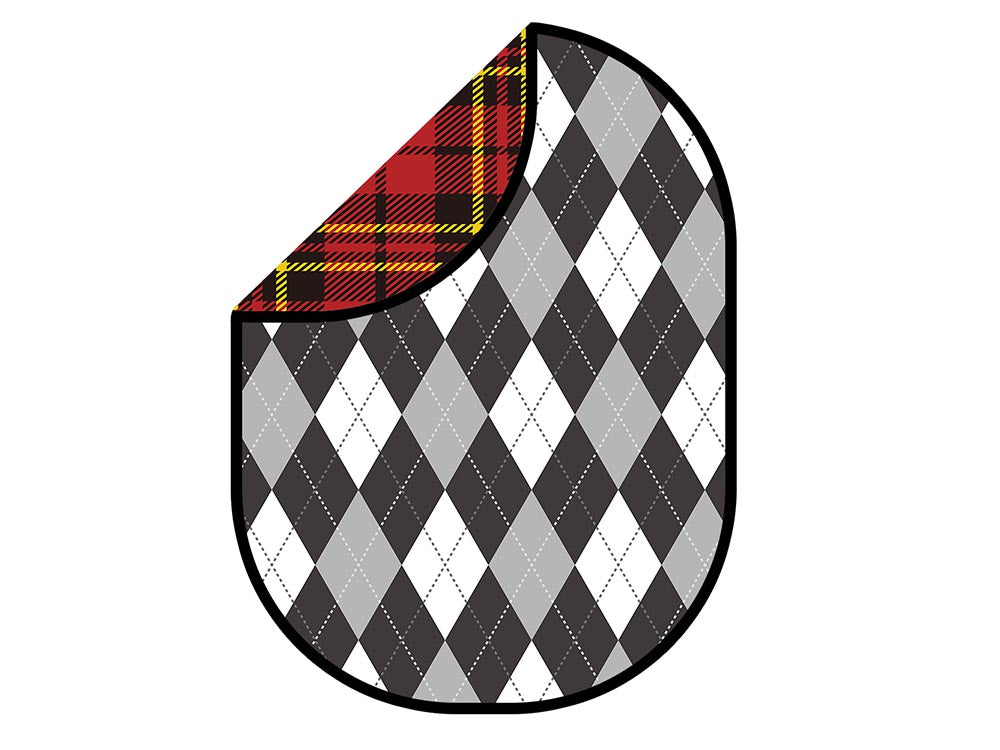 Kate Black Gray/Red Retro Plaid Collapsible Backdrop Photography 5X6.5ft(1.5x2m)