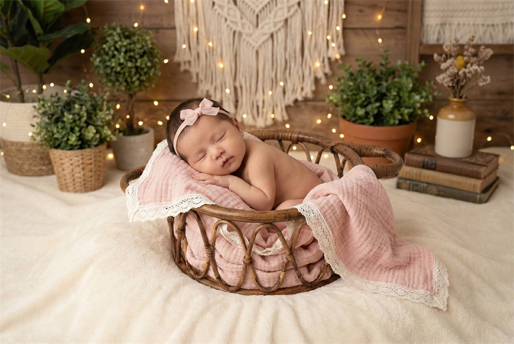 Kate Bamboo Woven Round Basket Newborn Props