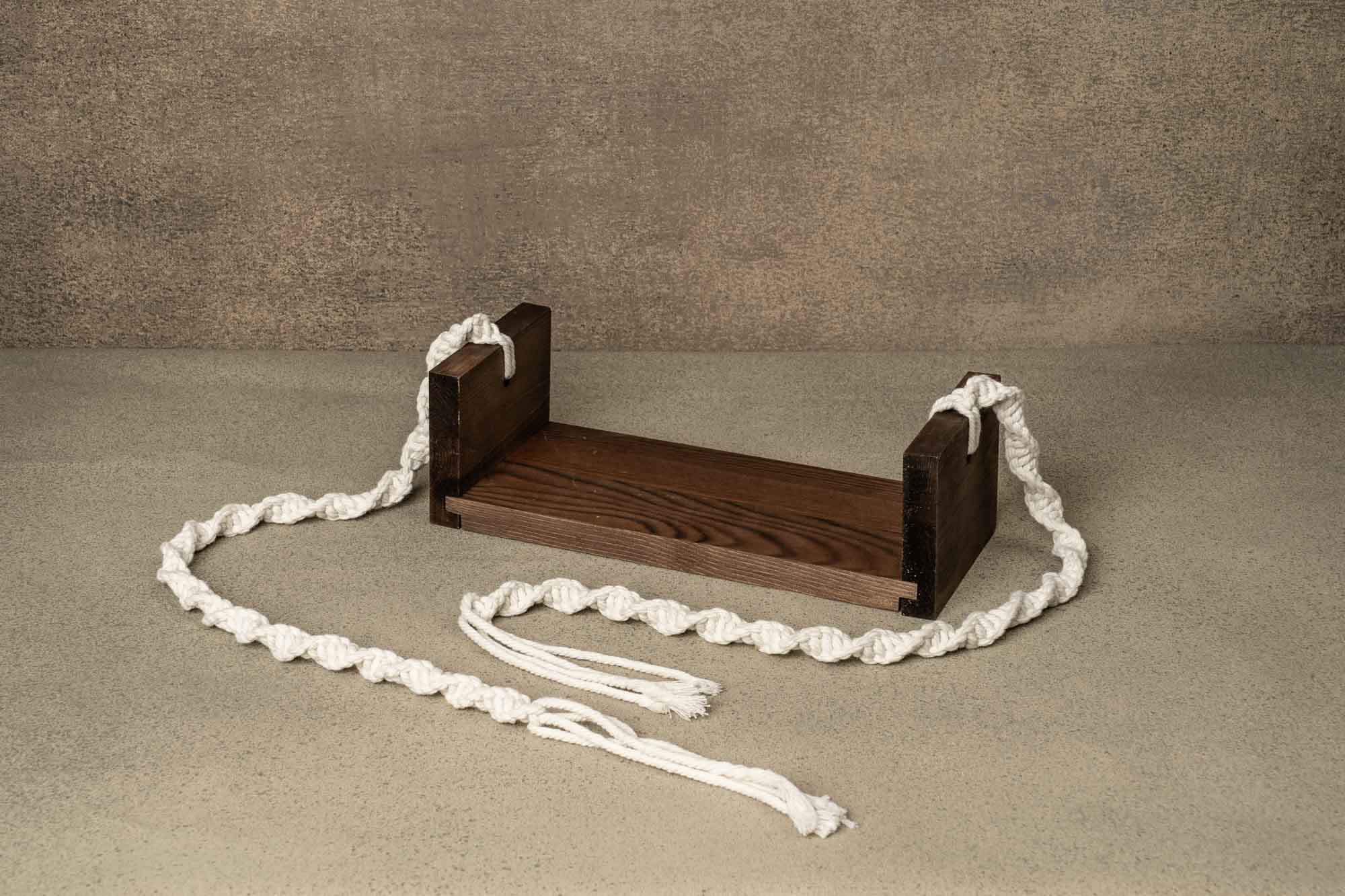 Kate Spiral Cord Wooden Swing Newborn Photography Props