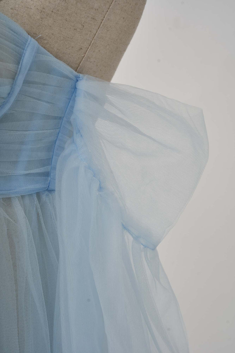 Blue Tulle maternity dress For Photo Shoot