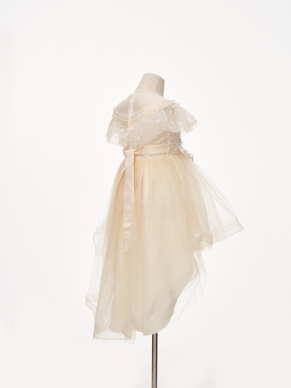 Kate Beige Organza Kids Dress for Photography