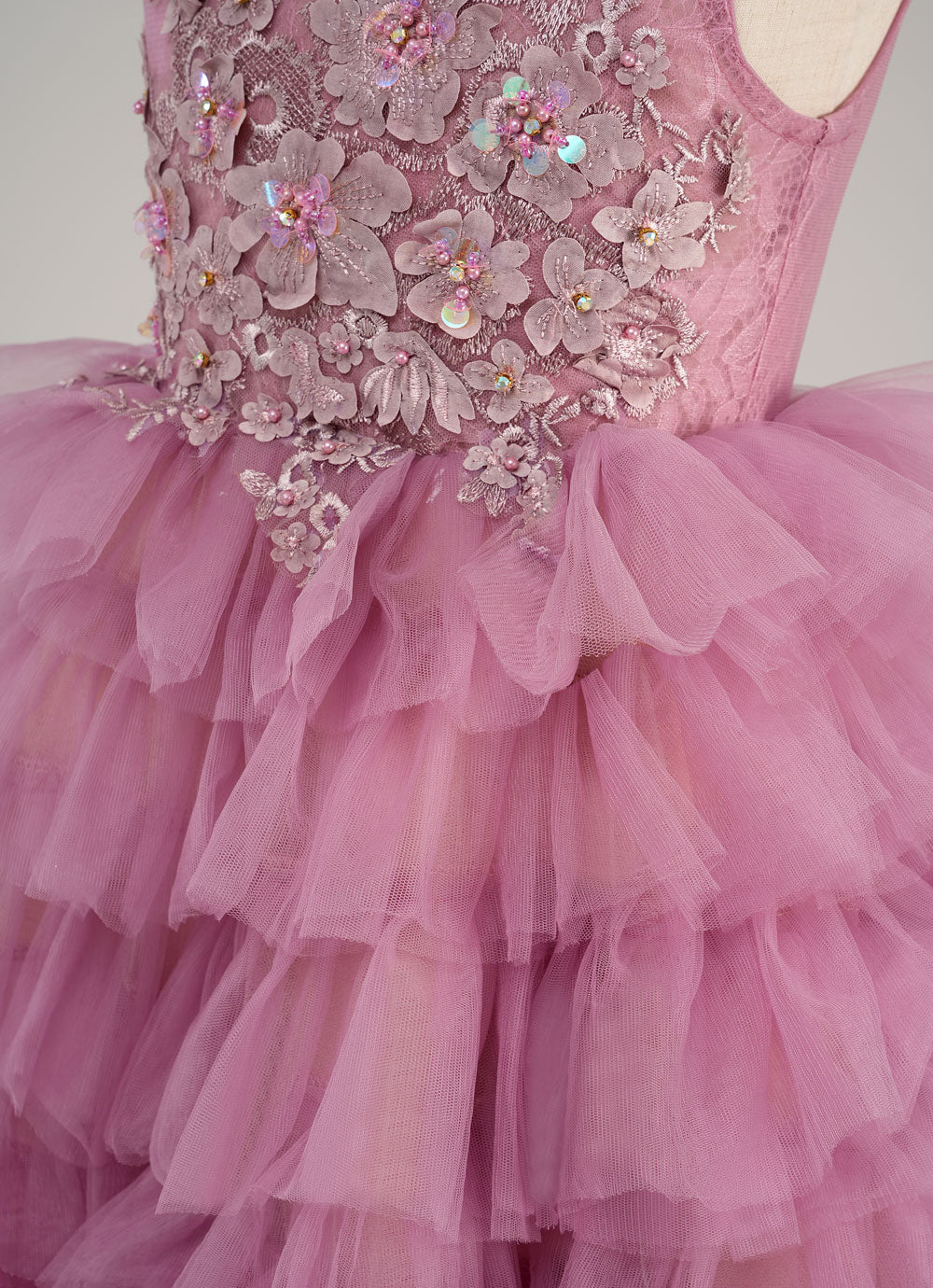 Kate Gradient Pink and Purple Tiered Kids Dress for Photography