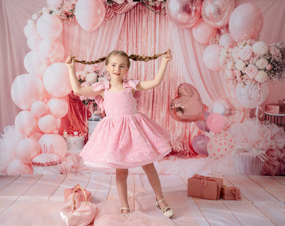 Kate Birthday Pink Balloons Sequins  Photo Kit Photography Backdrops&Props Themed Bundle