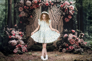 Kate Valentine Bohemian Floral Arch Forest Printed Backdrop Designed by Emetselch