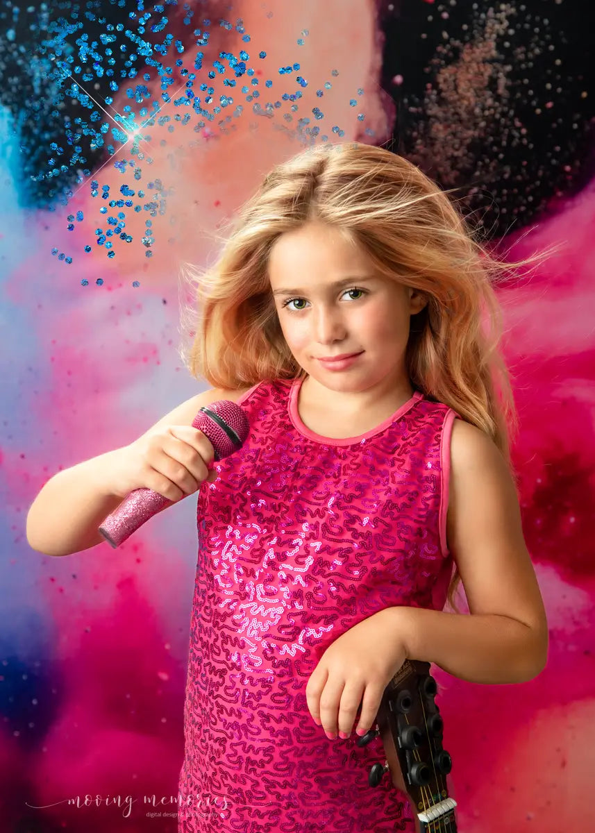 Kate Cool Colorful Burst of Powder Black Wall Backdrop Designed by Lidia Redekopp