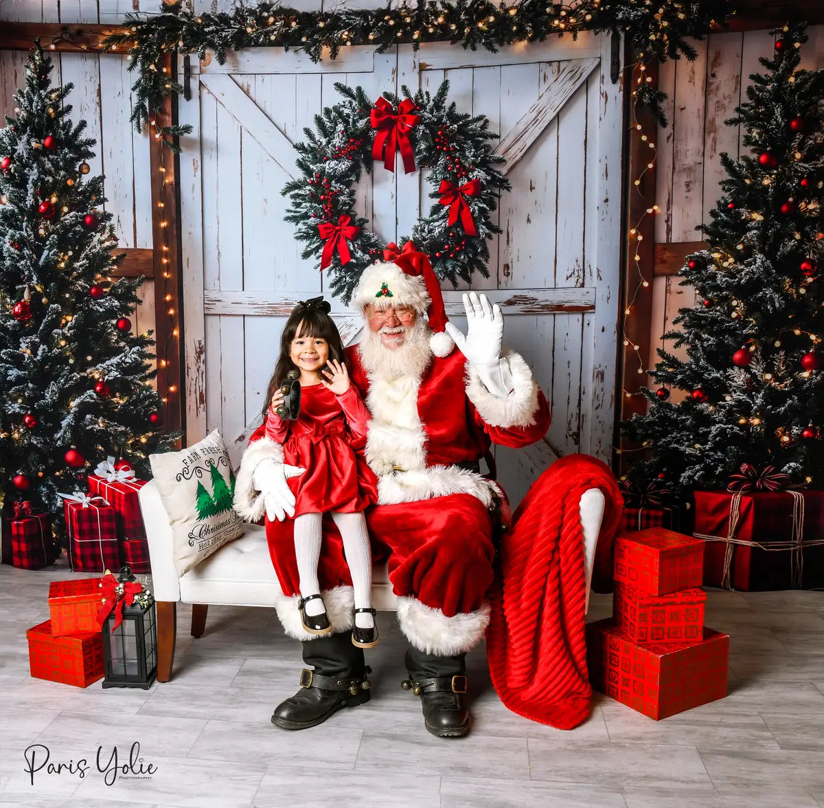 Kate Christmas Trees White Door Gifts Backdrop Designed by Emetselch