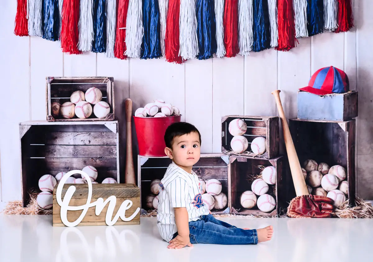 Sport Baseball Kratten Rode Blauwe Foto Achtergrond Designed by Emetselch