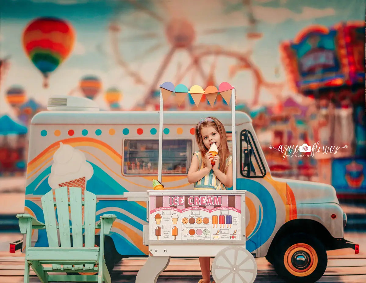 Kate Ice Cream Truck Day Backdrop Designed by Mini MakeBelieve