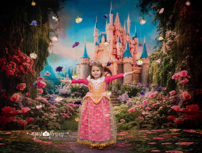 Kate Spring Fantasy Forest Flower Castle Backdrop Designed by Chain Photography