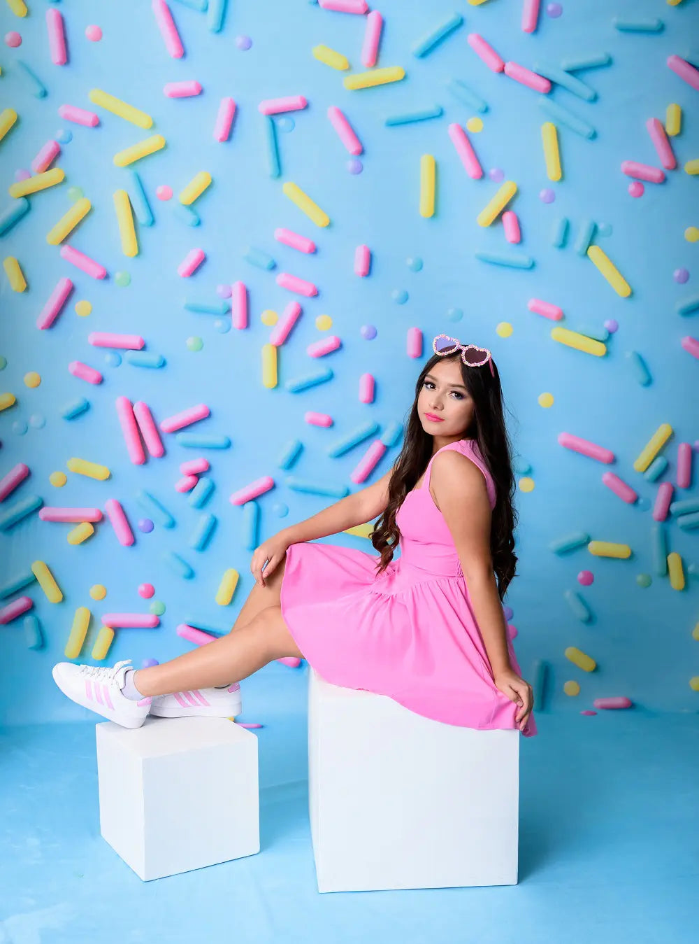 Kate Blue Pastel Sprinkles Backdrop Designed by Kate Image