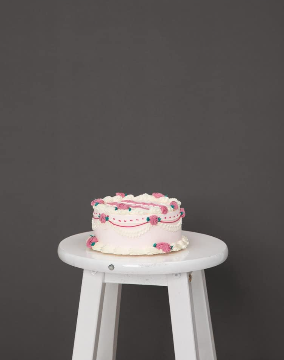 Kate Light Grey mixed Purple Seamless Paper Backdrop with a cake