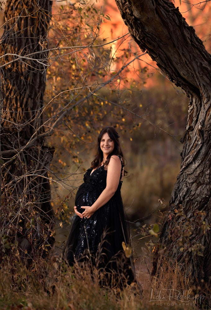 Kate Lace Suspender Trailing Custom Maternity Photoshoot Gowns