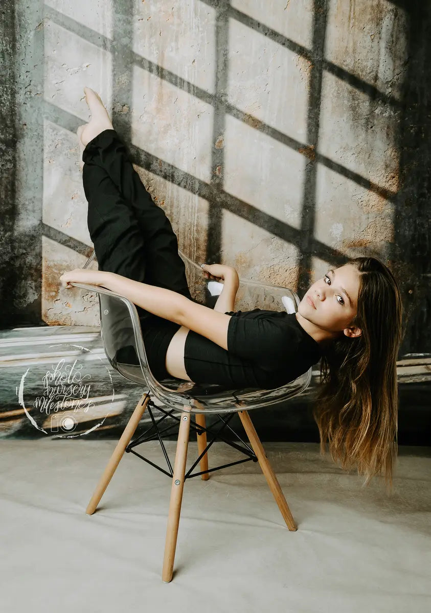 Kate Industrial Style Cement Wall Abstract Backdrop Designed by Emetselch