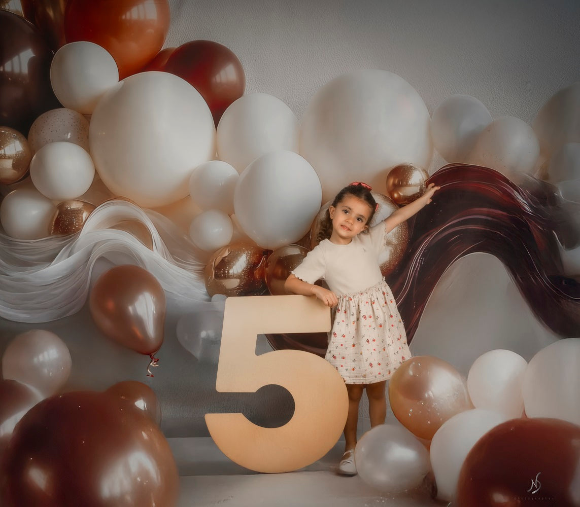 Sfondo Marrone Balloon Wave progettato da Mini MakeBelieve