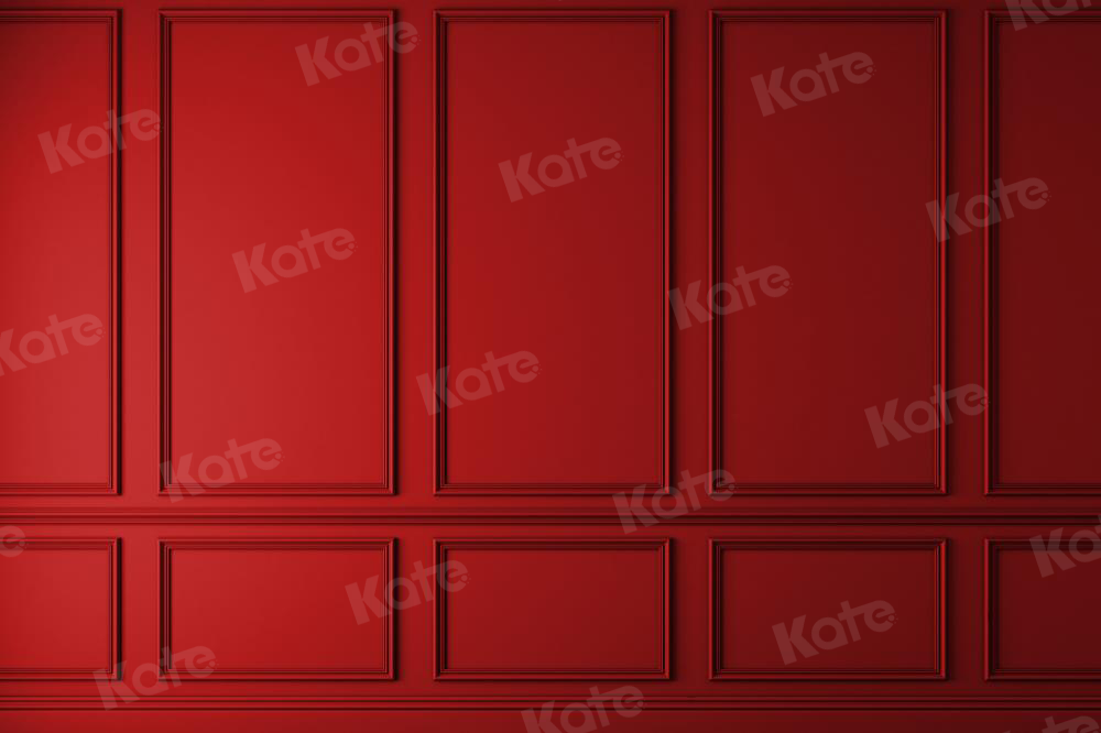 Kate Red Vintage Wall Fleece Backdrop for Photography