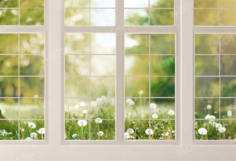 Kate Window Fleece Backdrop Spring Summer Garden Designed by Emetselch