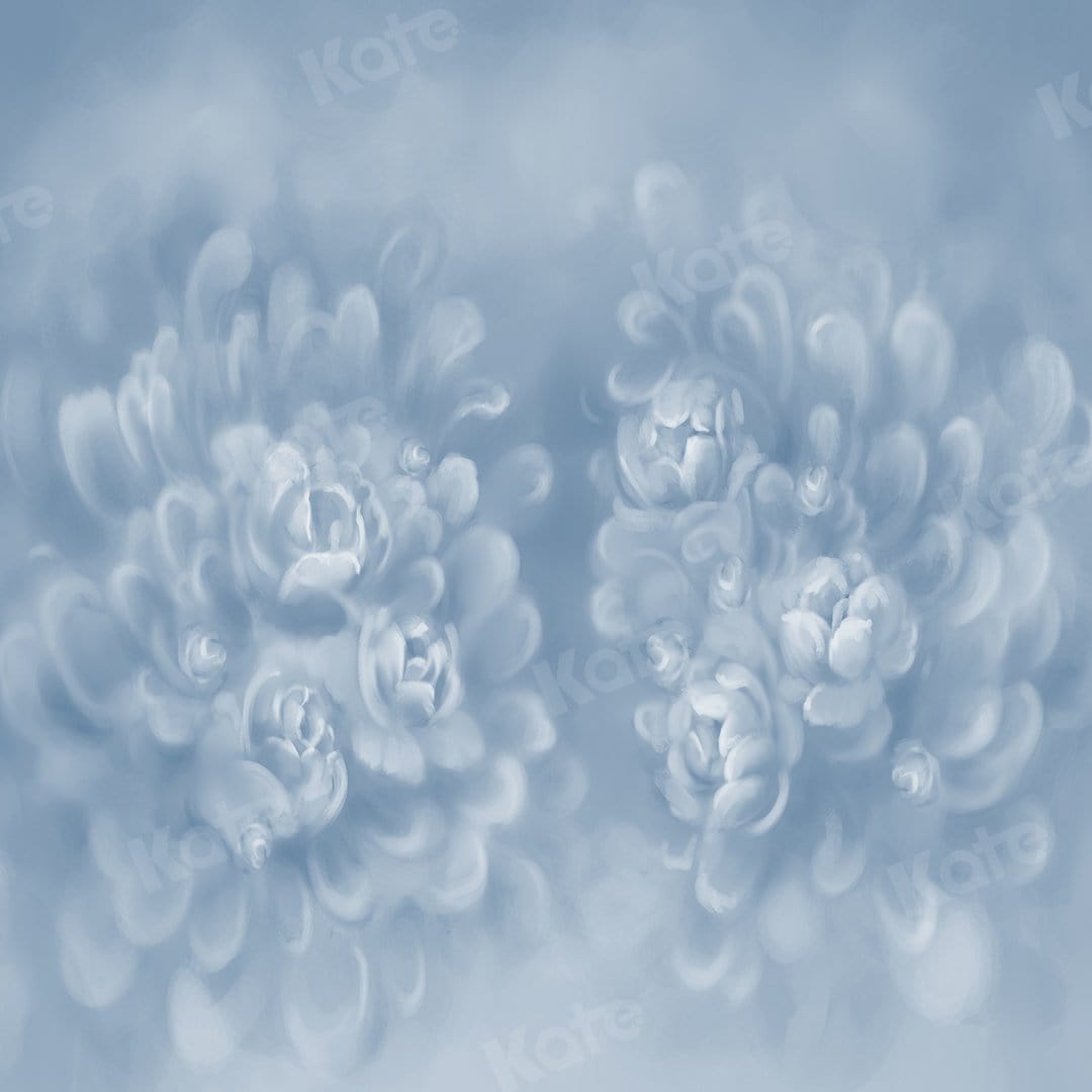Kate 7x5ft(2.2x1.5m) Fine Art Gray Blue Florals Texture Backdrop Designed by GQ (U.S. only) (Clearance US only)