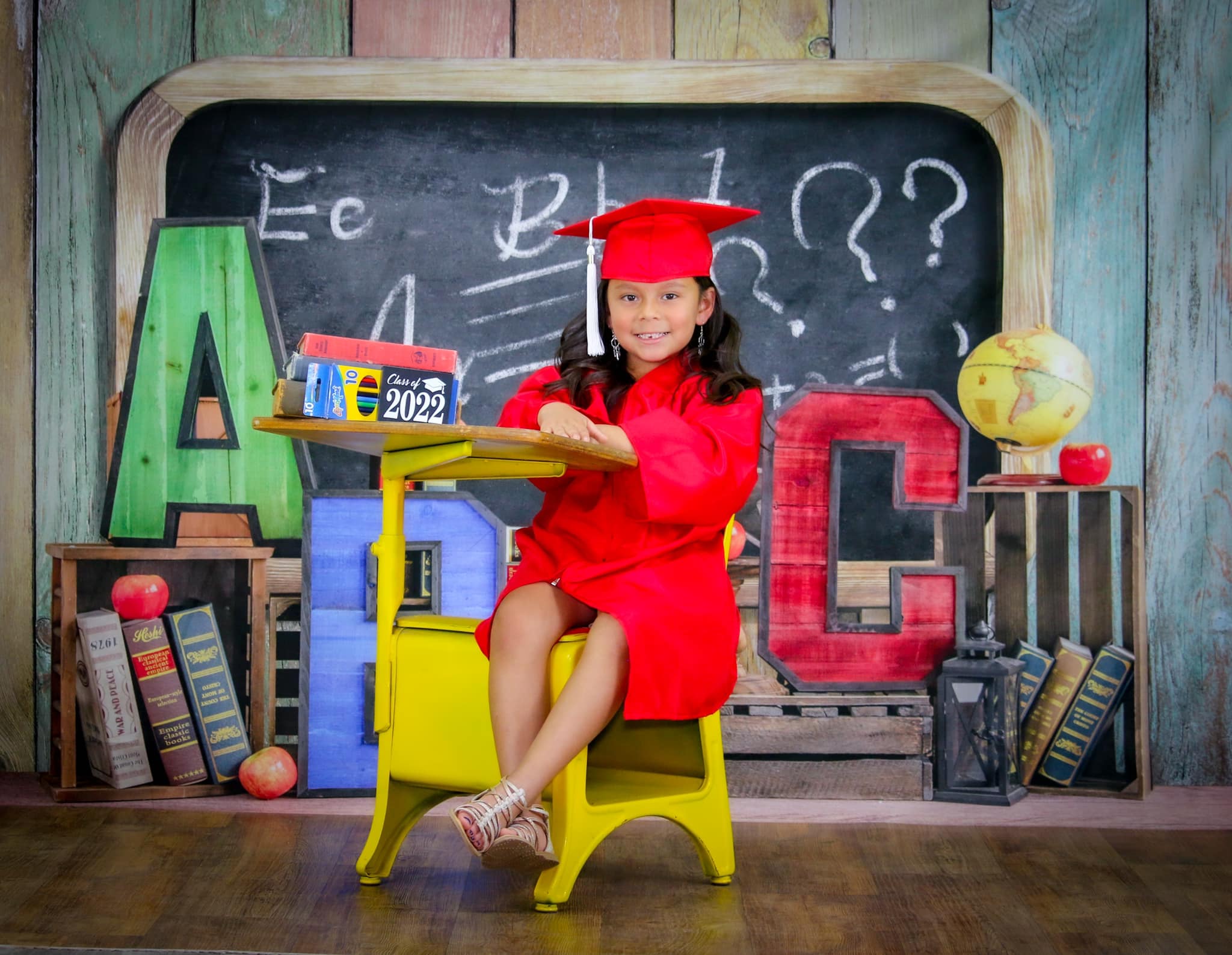 Kate Back to School Summer Blackboard Colorful ABC Fleece Backdrop