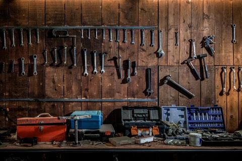 Kate Tool shelf against a table vintage garage backdrop for boy/Father's Day (only ship to Canada)