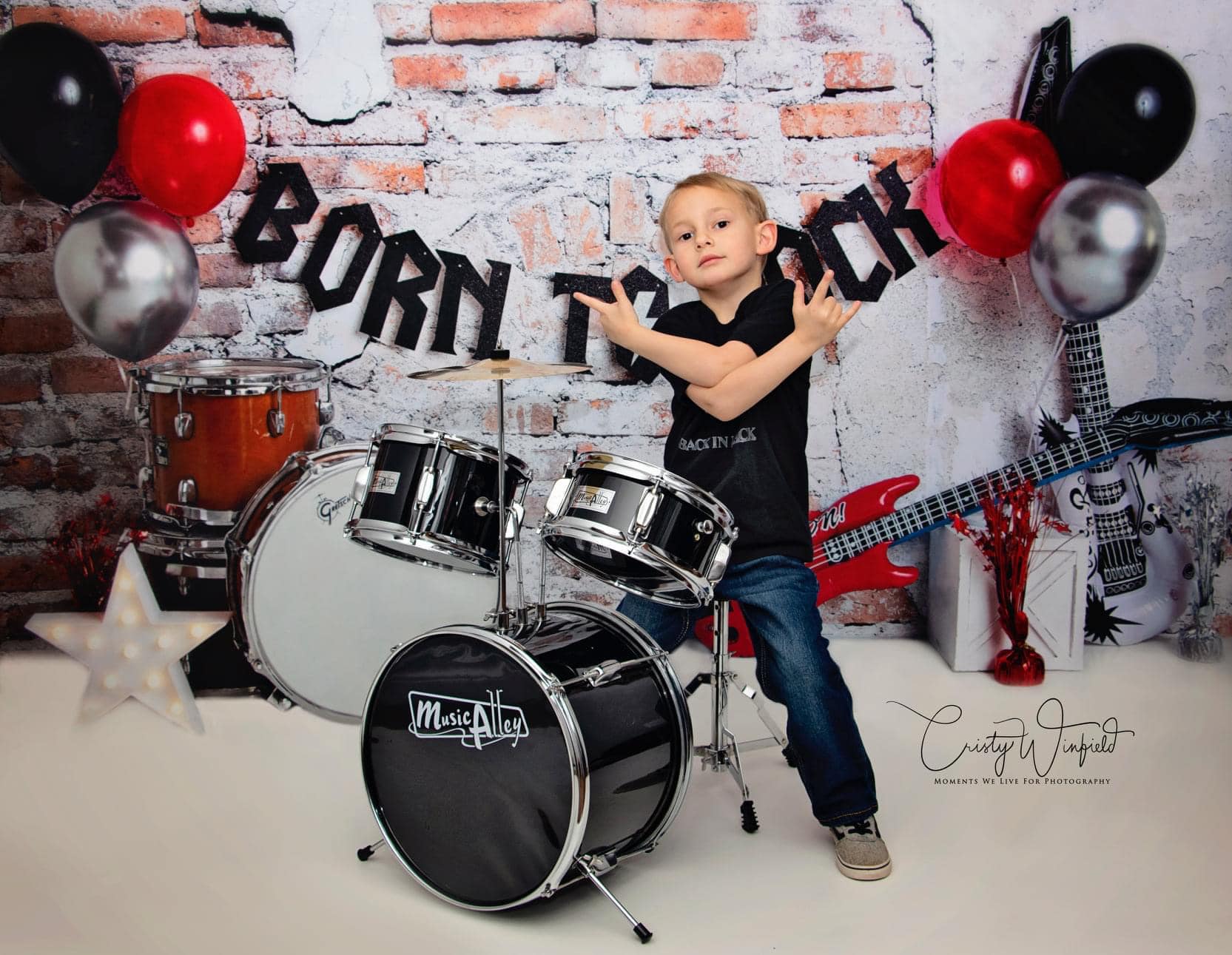 RTS Kate Born to Rock with Guitar Children Backdrop Designed by Megan Leigh Photography