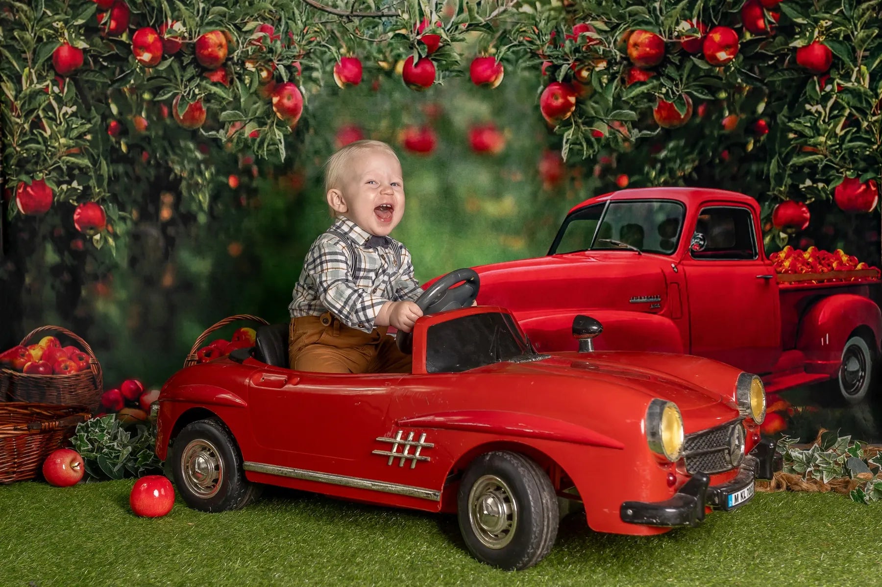 Kate Apple Orchard Red Truck Backdrop Designed by Rosabell Photography - Kate Backdrop