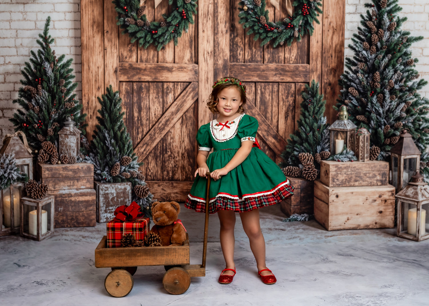Rustic Winter Farmhouse Holiday Backdrop