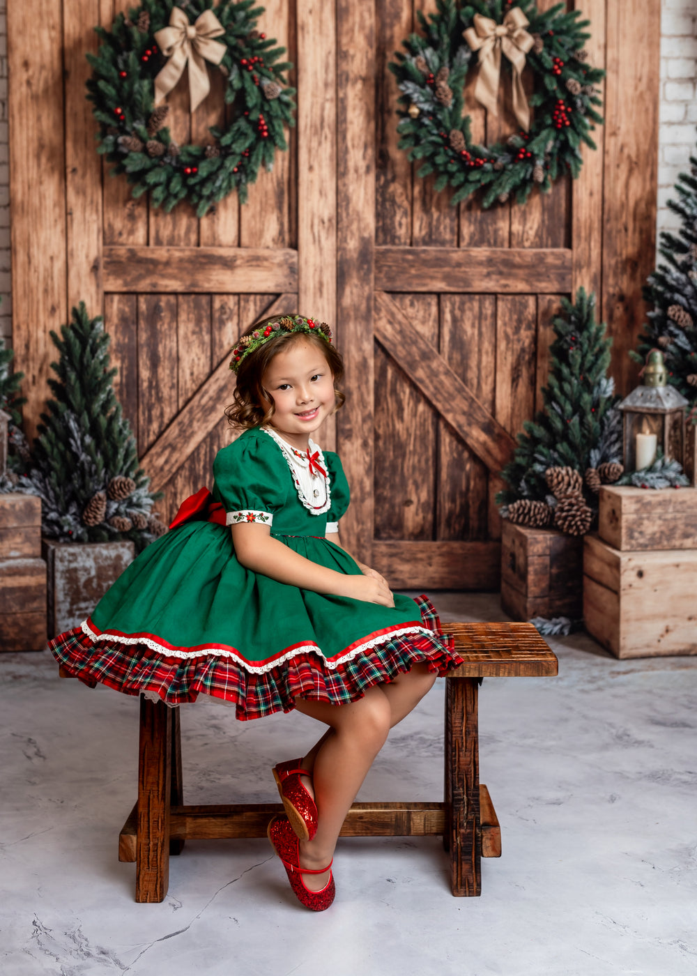 Rustic Winter Farmhouse Holiday Backdrop