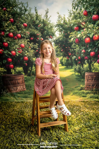 Kate Fall Orchard Apple Tree Printed Backdrop Designed by Emetselch