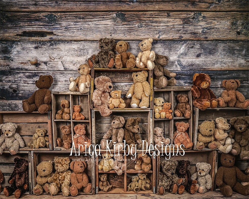 Kate Bear Crates Backdrop designed by Arica Kirby (only ship to Canada)