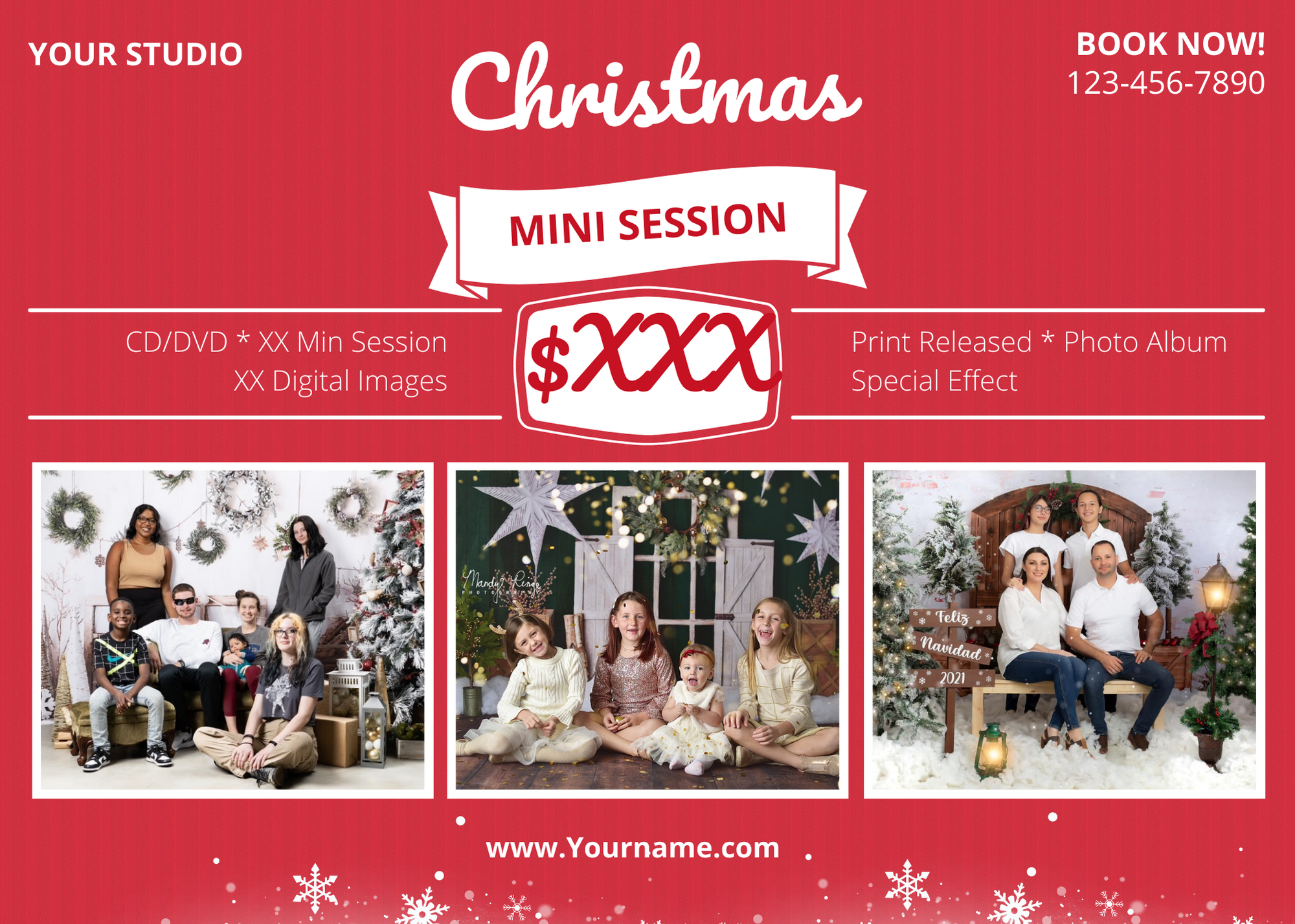 Kate Free Red Christmas Mini Session Template For Photographers