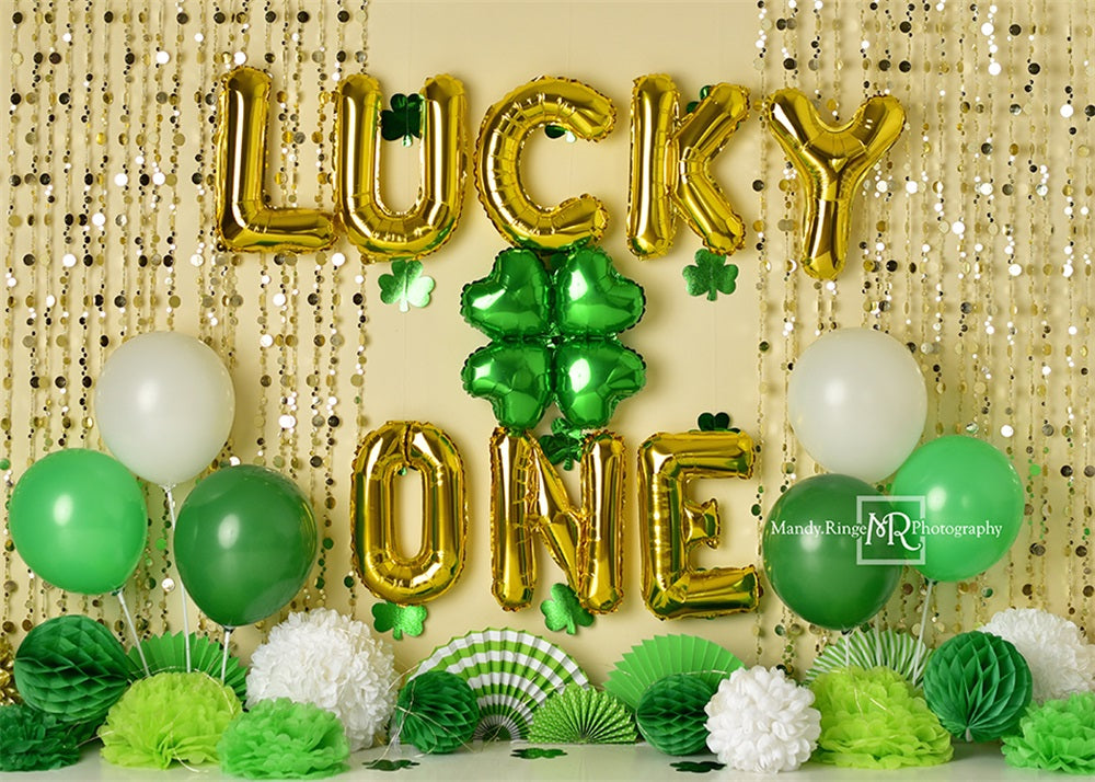 RTS Kate Lucky St. Patrick's Day Backdrop One Birthday Designed by Mandy Ringe Photography