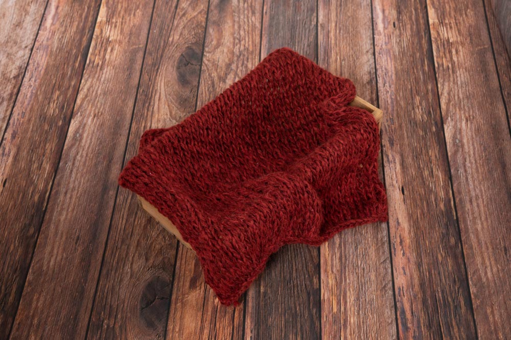 Kate Red Wool Handcraft 50X50cm Newborn Baby Blanket for Photography
