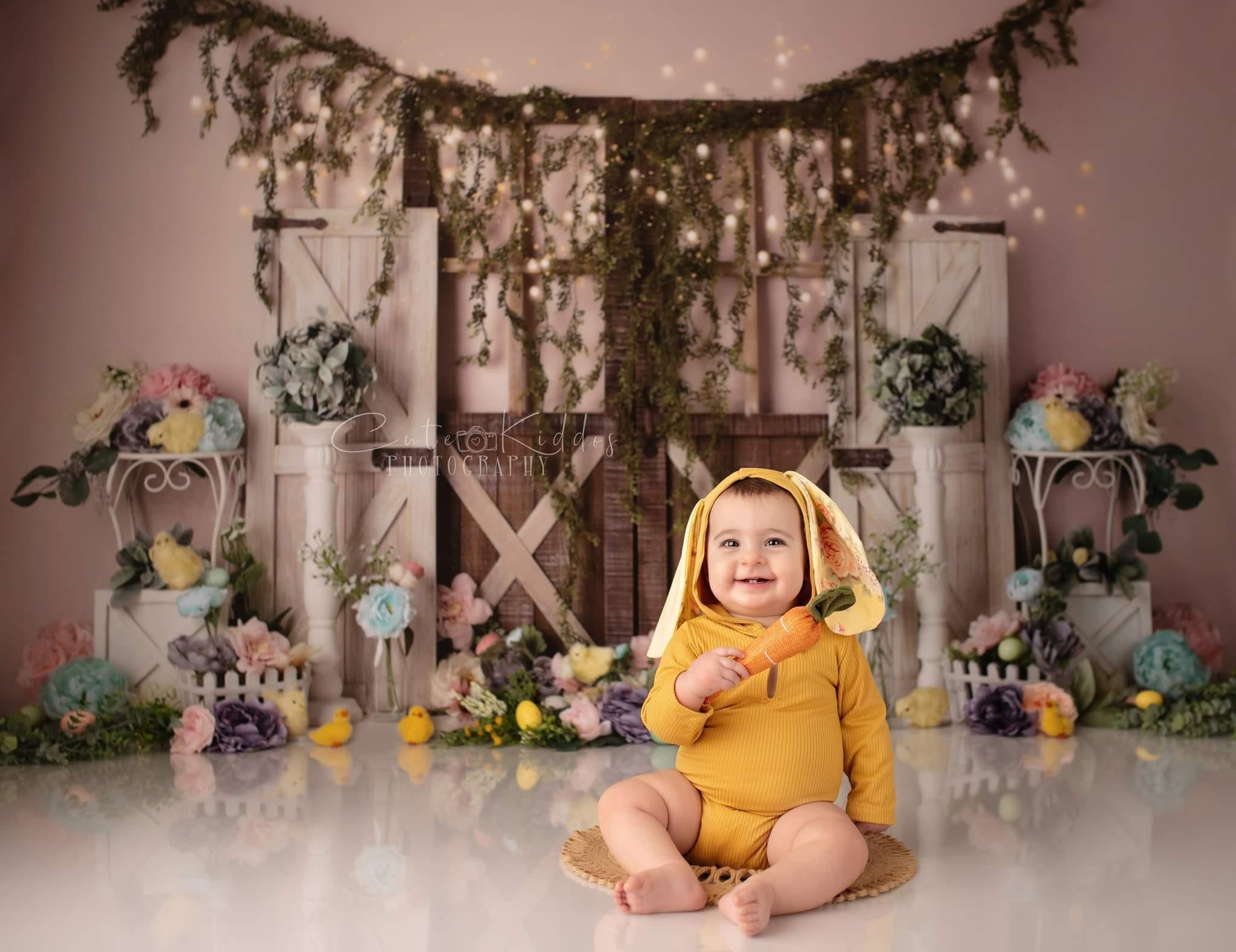 Kate Spring Floral Chicks Backdrop Designed by Mandy Ringe Photography (only ship to Canada)