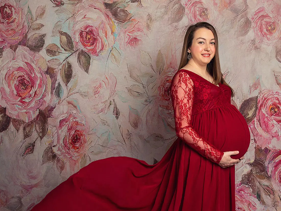 Kate Florals Fine Art Flowers Backdrop for Maternity Photography