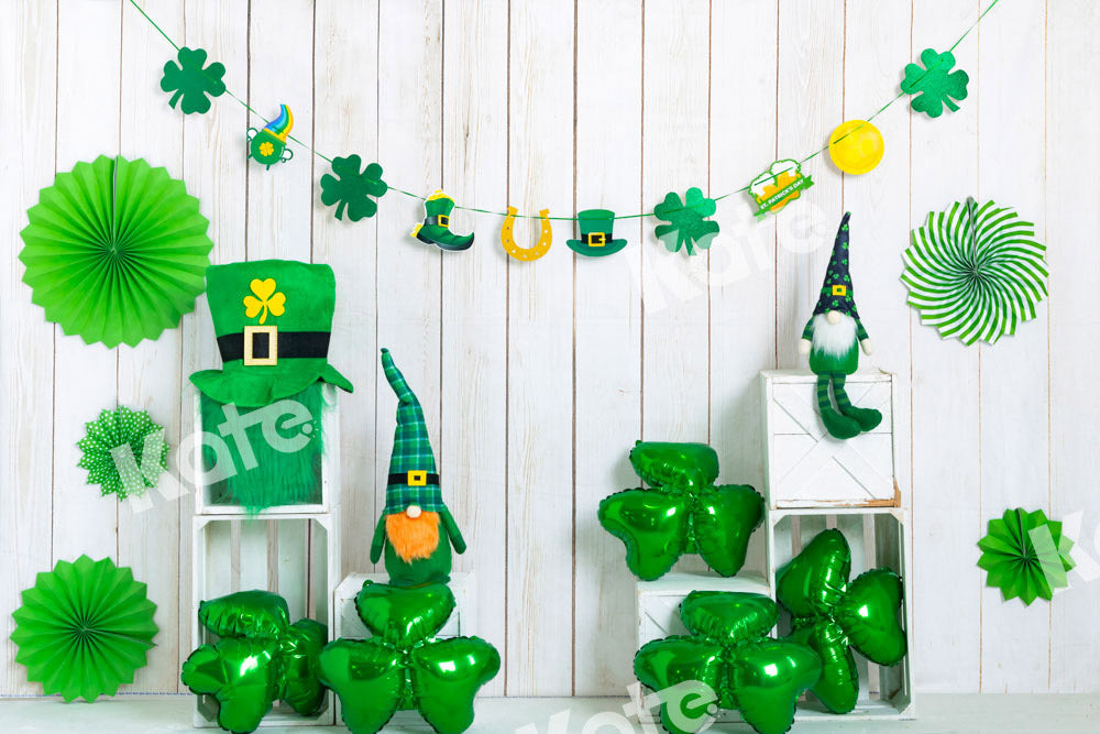 RTS Kate St. Patrick's Day Backdrop Clover Lucky Day Green Designed by Emetselch