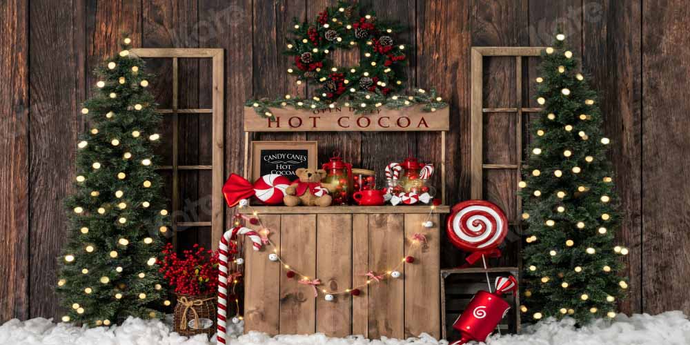 RTS Kate Christmas Tree Backdrop Winter Hot Cocoa Designed by Emetselch
