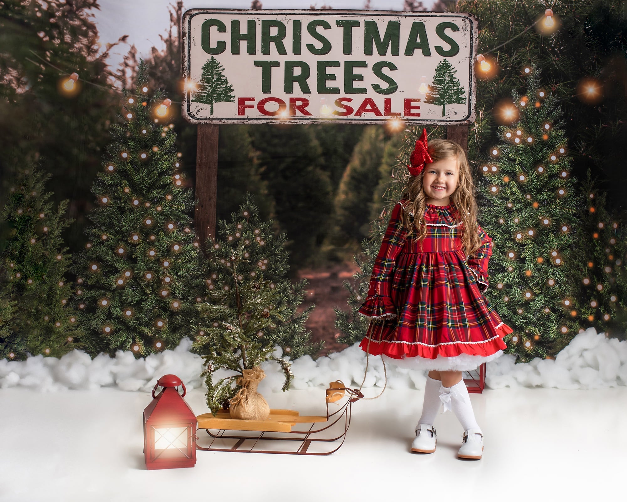 Kate Christmas Tree Backdrop for Photography (only ship to Canada)