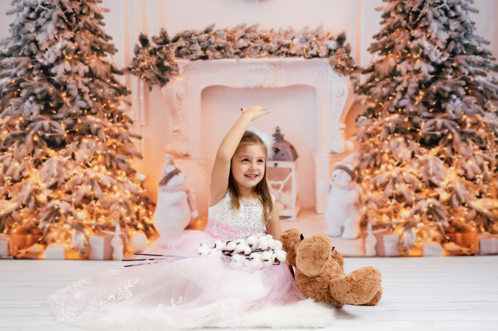 RTS Kate Christmas White Fireplace Backdrop for Photography