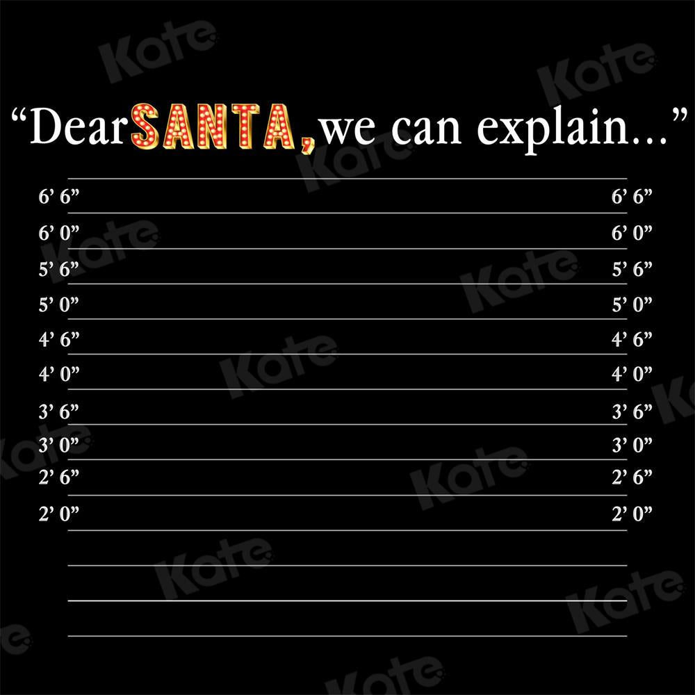 Kate Dear Santa Word Backdrop Black Abstract for Photography (only ship to Canada)