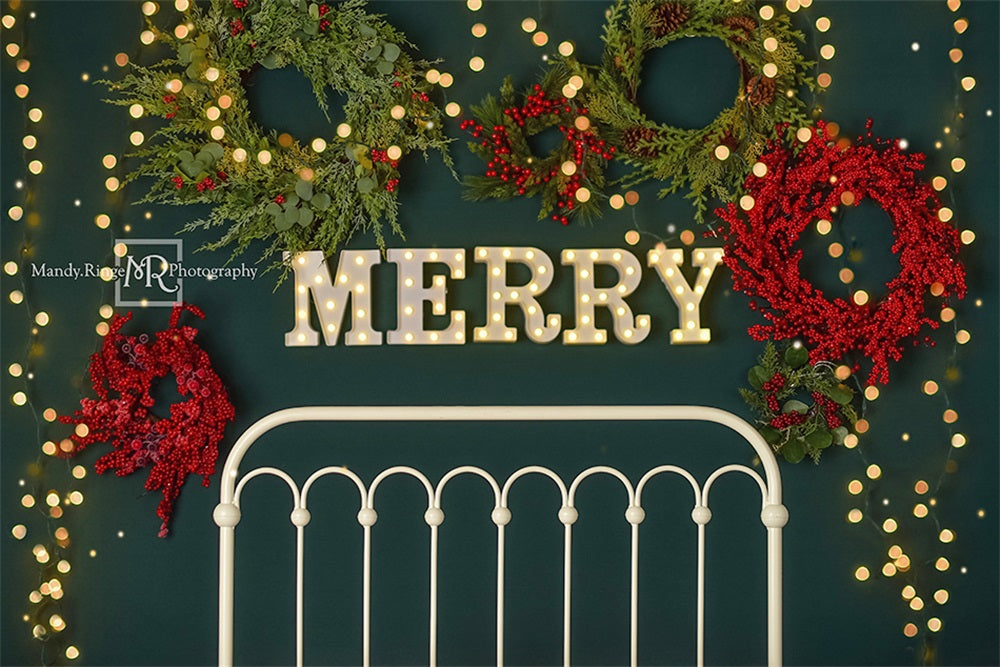 Kate Merry Christmas Fleece Backdrop Sparkle Headboard Designed By Mandy Ringe Photography
