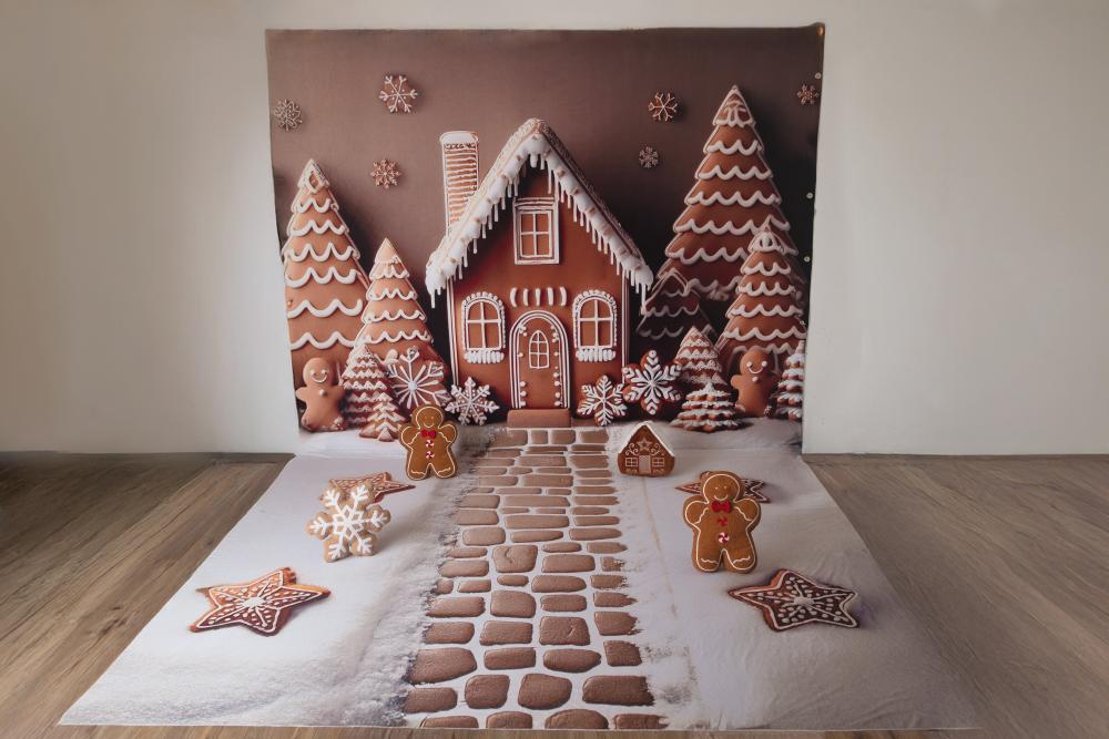 Kate Winter Christmas Gingerbread Lane Photo Kit Photography Backdrops&Props Themed Bundle