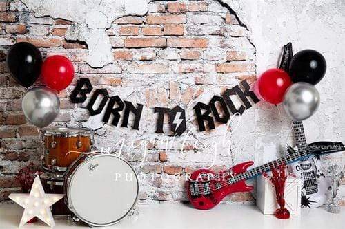 Katebackdrop鎷㈡綖Kate Born to Rock with Guitar Children Backdrop Designed by Megan Leigh Photography