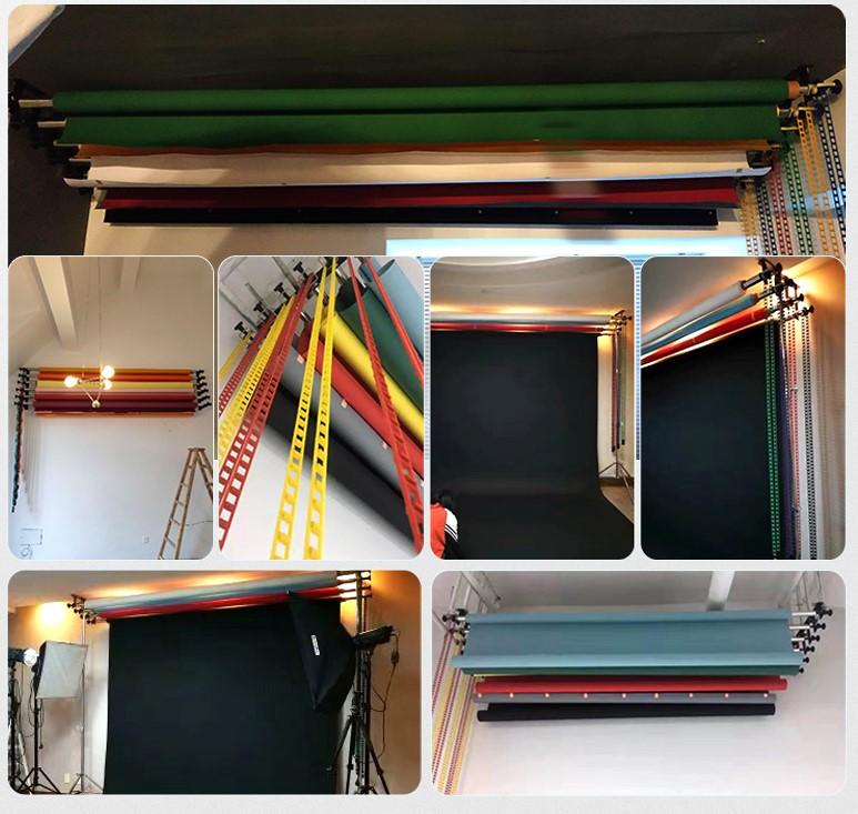 Equipo RTS 4 Rodillos para Montaje en Pared para Soporte de Soporte de Fondo Manual.